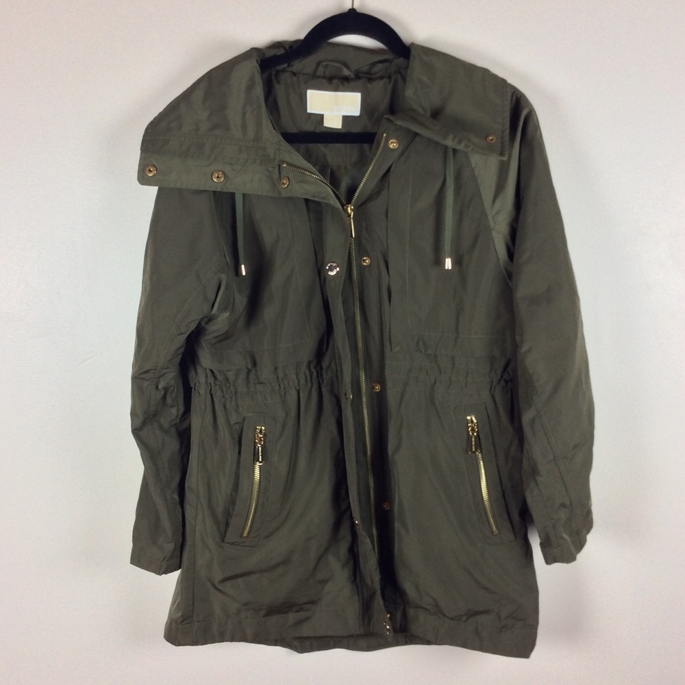 Michael Kors Tab Sleeve Anorak XS Green Jacket